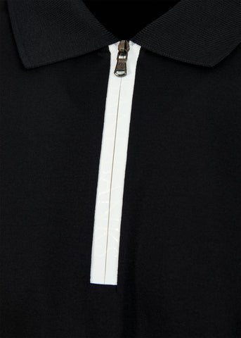 Sandbanks Silicone Zip Polo Shirt - Black