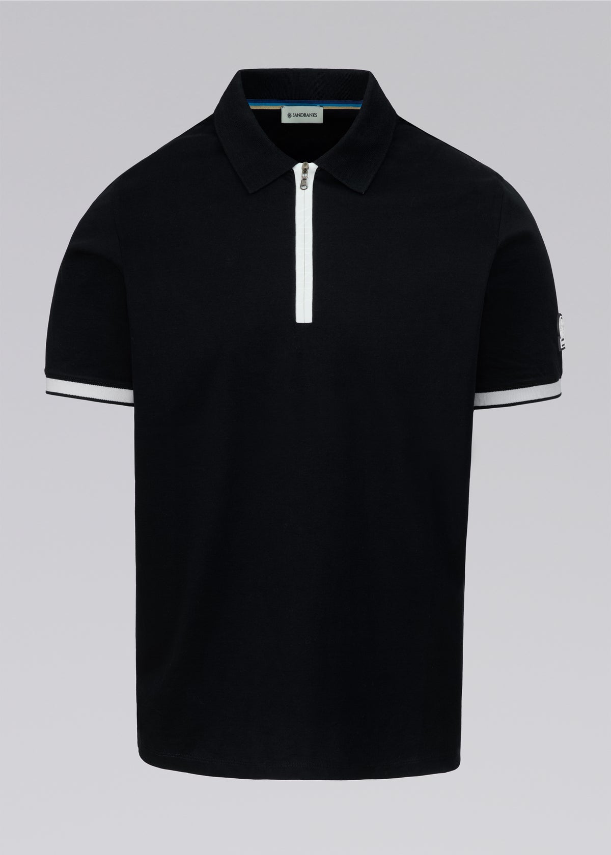 Sandbanks Silicone Zip Polo Shirt - Black