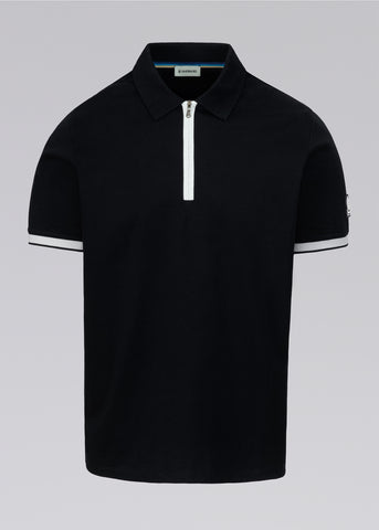 Sandbanks Silicone Zip Polo Shirt - Black