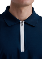 Sandbanks Silicone Zip Polo Shirt - Navy