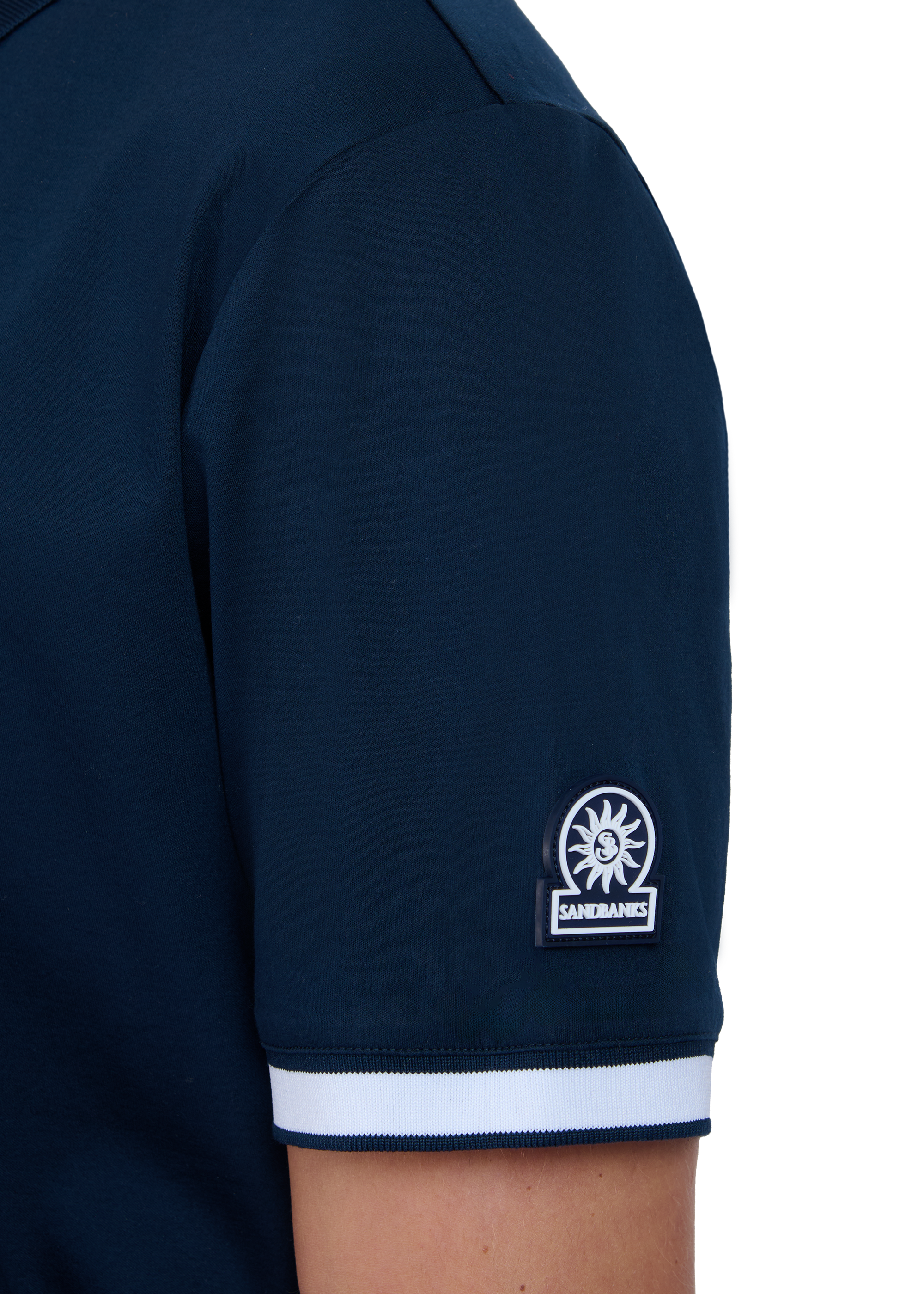 Sandbanks Silicone Zip Polo Shirt - Navy