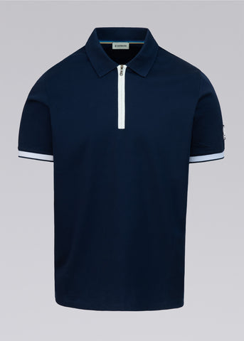 Sandbanks Silicone Zip Polo Shirt - Navy