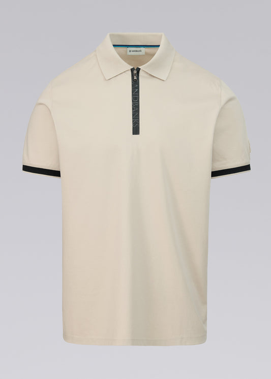 Sandbanks Silicone Zip Polo Shirt - Stone