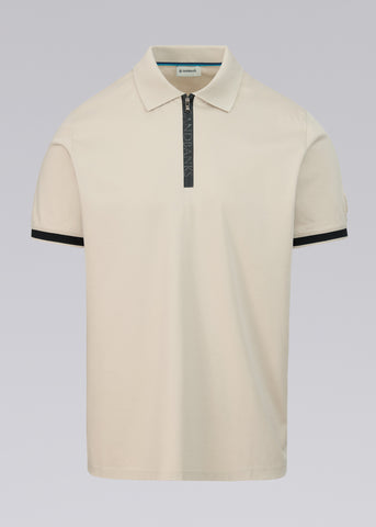 Sandbanks Silicone Zip Polo Shirt - Stone