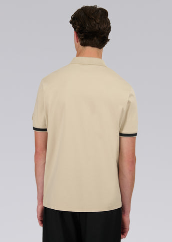 Sandbanks Silicone Zip Polo Shirt - Stone