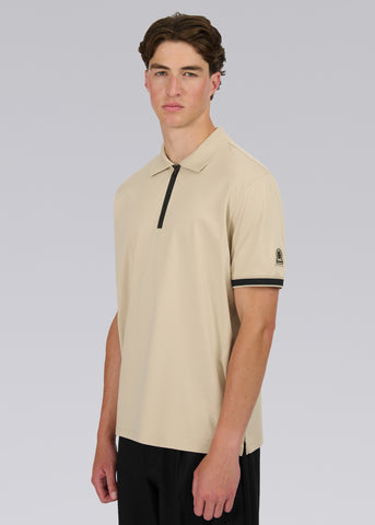 Sandbanks Silicone Zip Polo Shirt - Stone