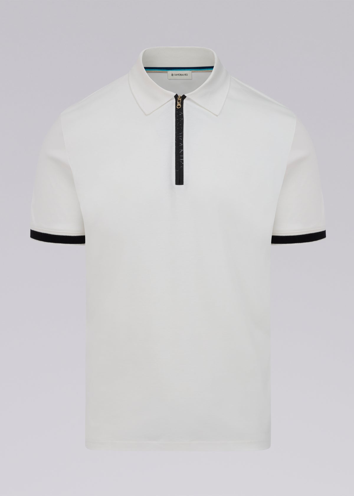 Sandbanks Silicone Zip Polo Shirt - White