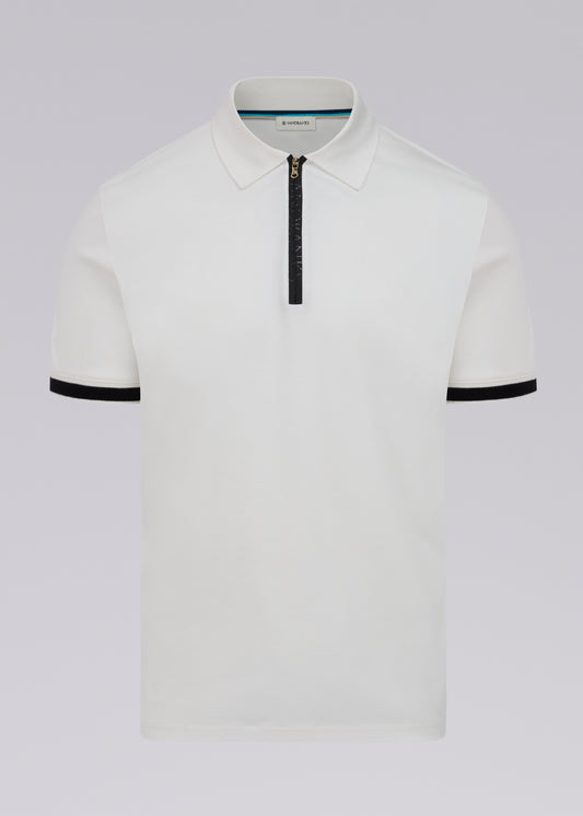 Sandbanks Silicone Zip Polo Shirt - White