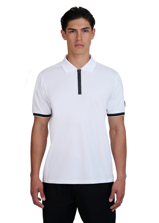 Sandbanks Silicone Zip Polo Shirt - White