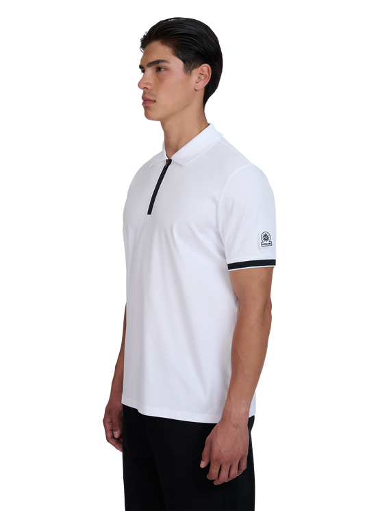 Sandbanks Silicone Zip Polo Shirt - White