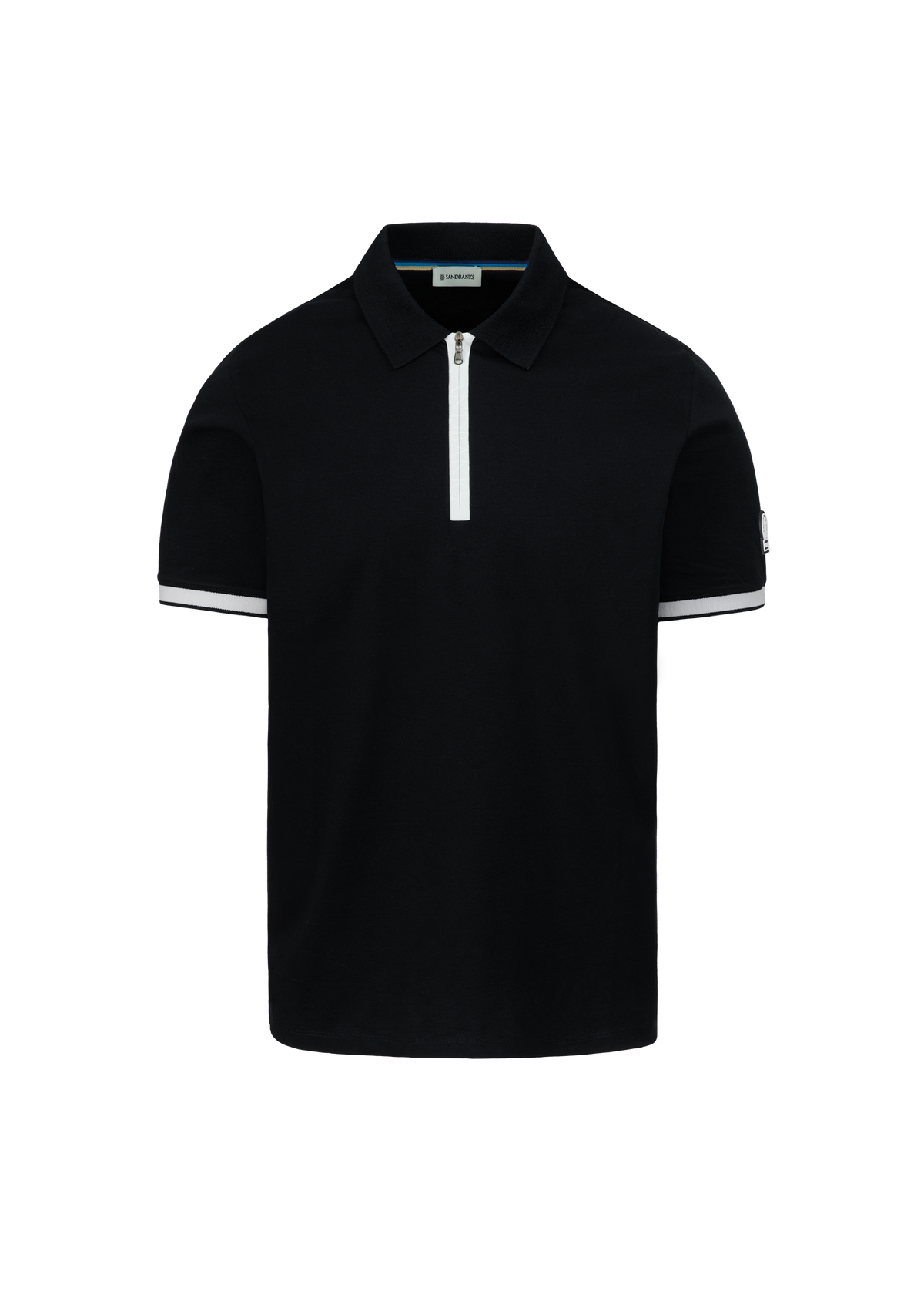 Sandbanks Silicone Zip Polo Shirt - Black
