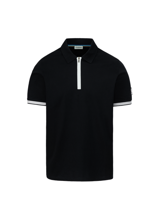 Sandbanks Silicone Zip Polo Shirt - Black