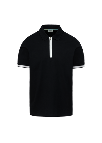 Sandbanks Silicone Zip Polo Shirt - Black