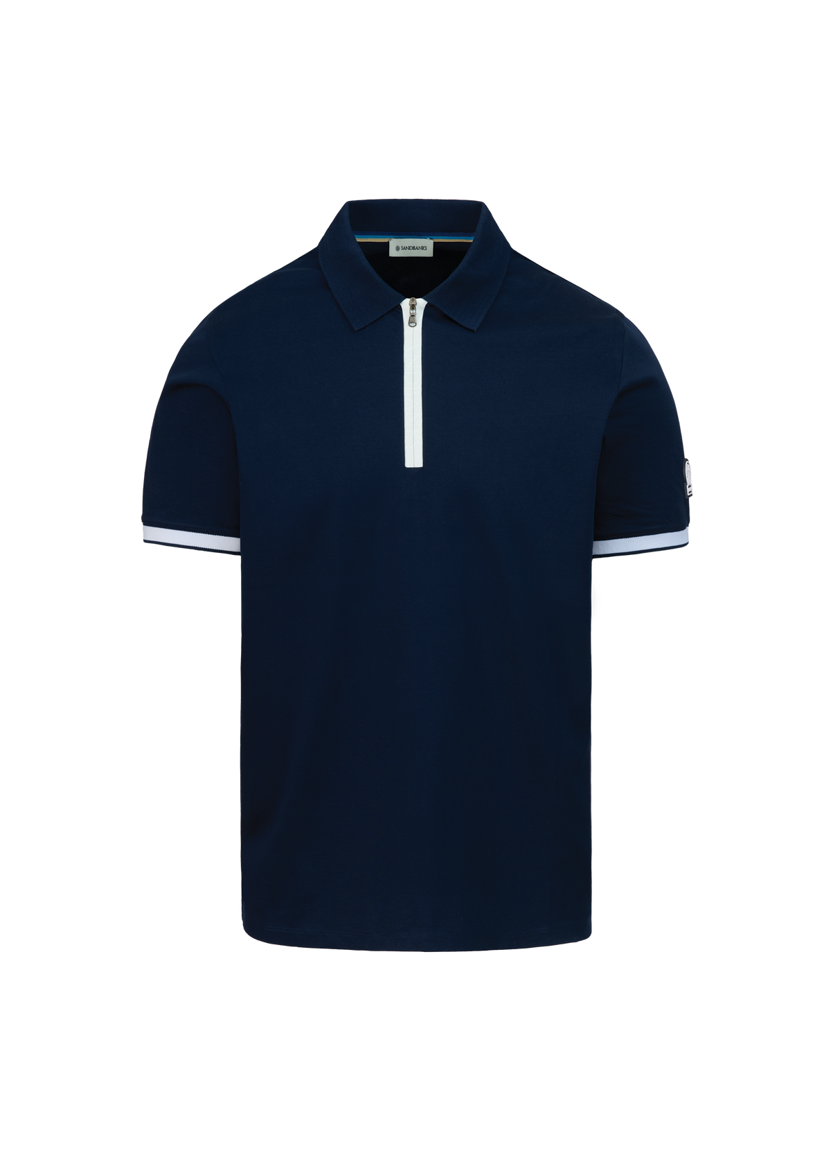 Sandbanks Silicone Zip Polo Shirt - Navy