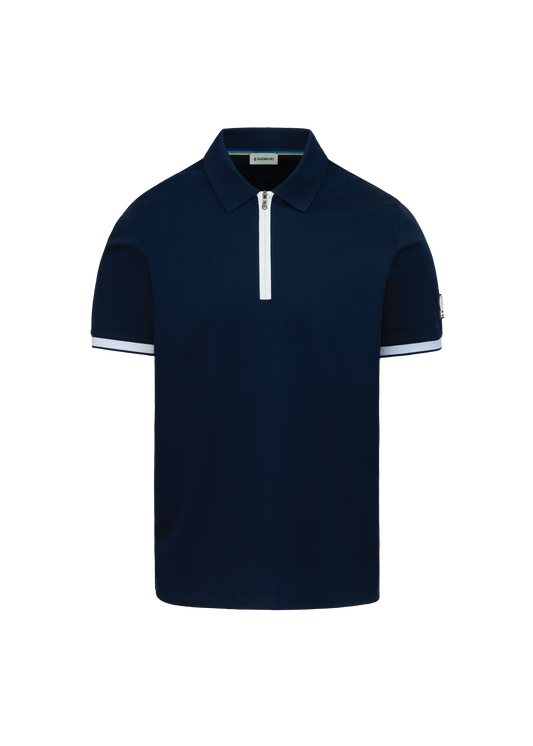 Sandbanks Silicone Zip Polo Shirt - Navy