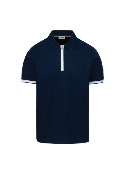 Sandbanks Silicone Zip Polo Shirt - Navy