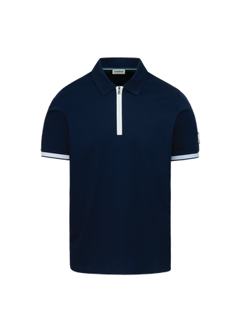 Sandbanks Silicone Zip Polo Shirt - Navy