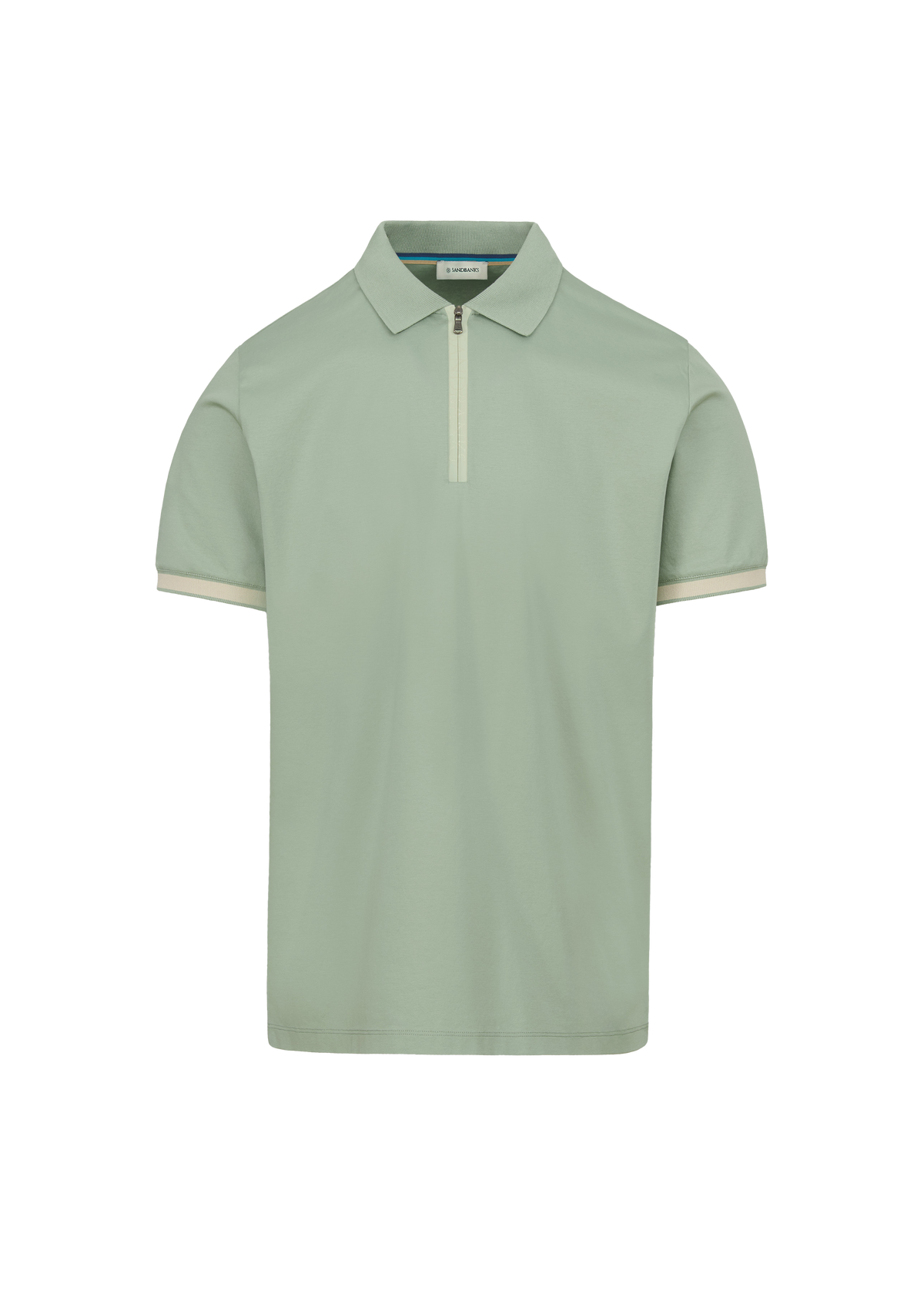Sandbanks Silicone Zip Polo Shirt - Sage
