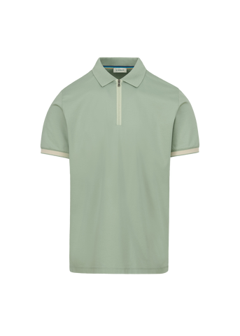 Sandbanks Silicone Zip Polo Shirt - Sage