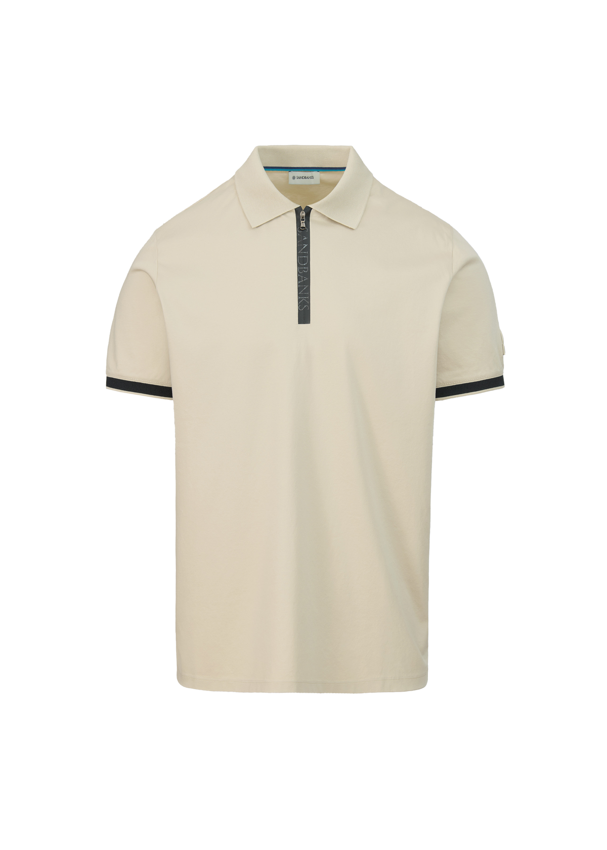 Sandbanks Silicone Zip Polo Shirt - Stone