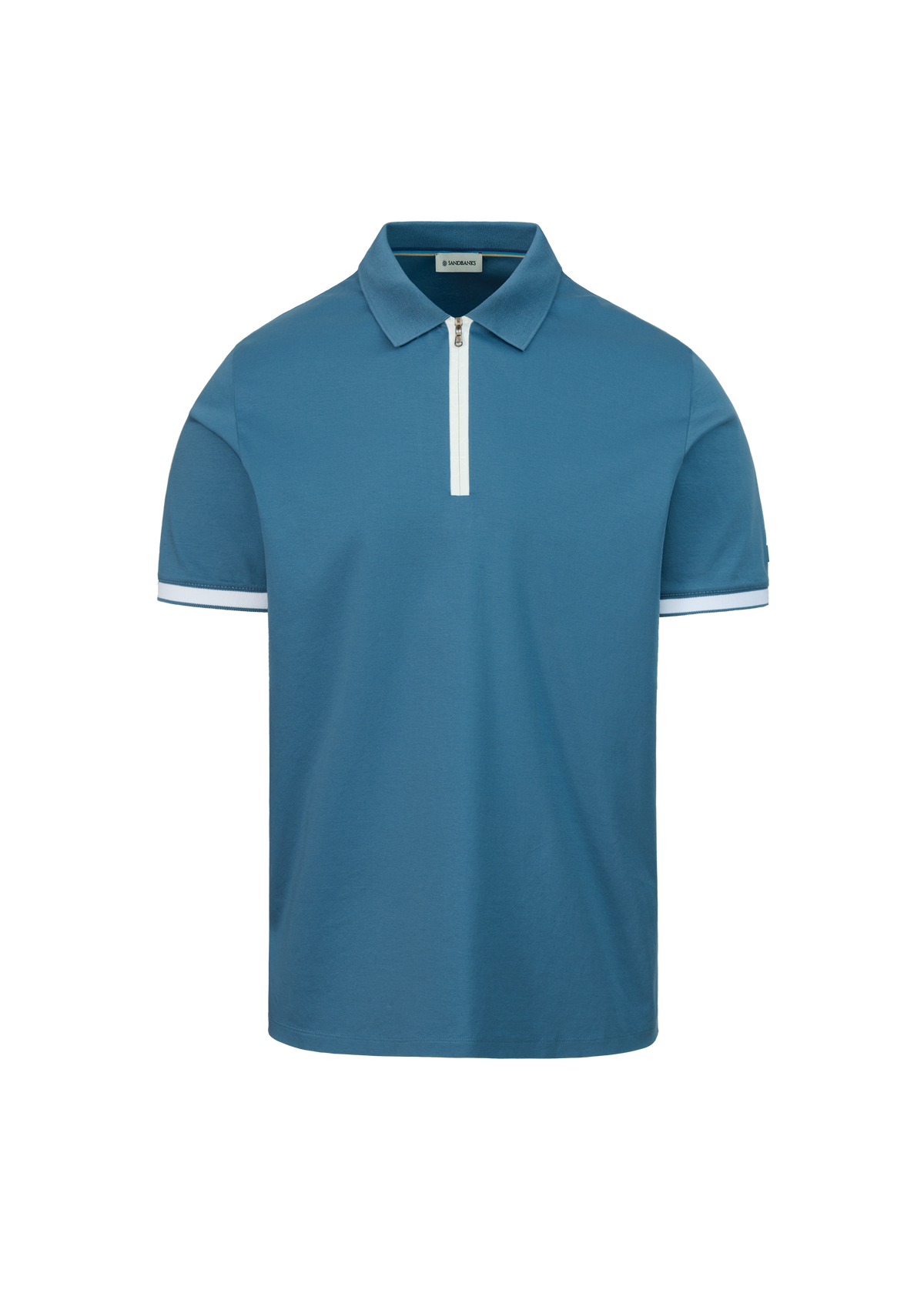Sandbanks Silicone Zip Polo Shirt - Teal