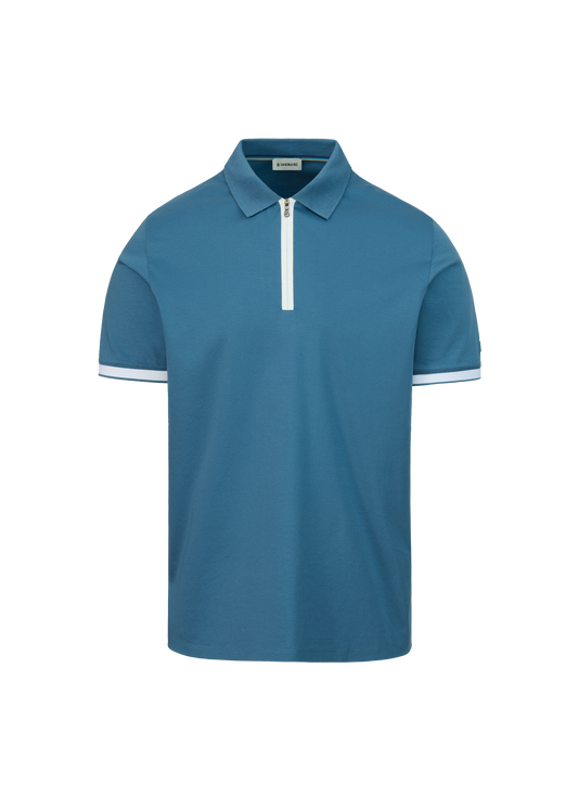 Sandbanks Silicone Zip Polo Shirt - Teal
