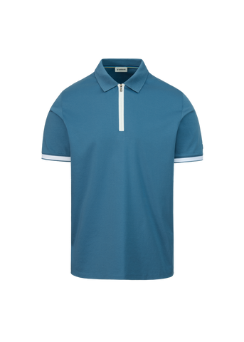 Sandbanks Silicone Zip Polo Shirt - Teal
