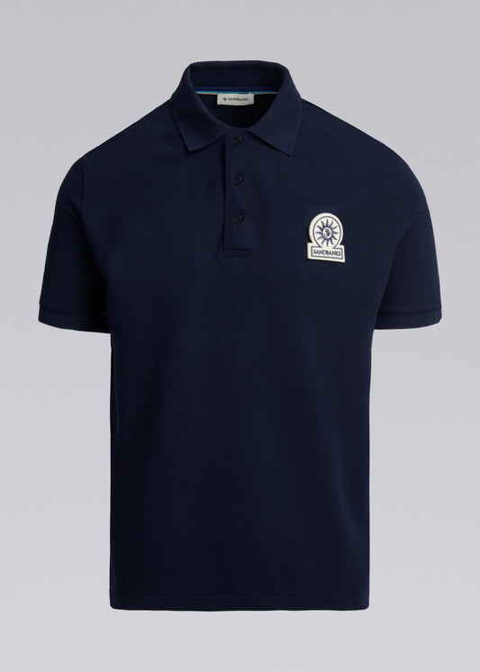 Sandbanks Felt Badge Polo Shirt - Navy