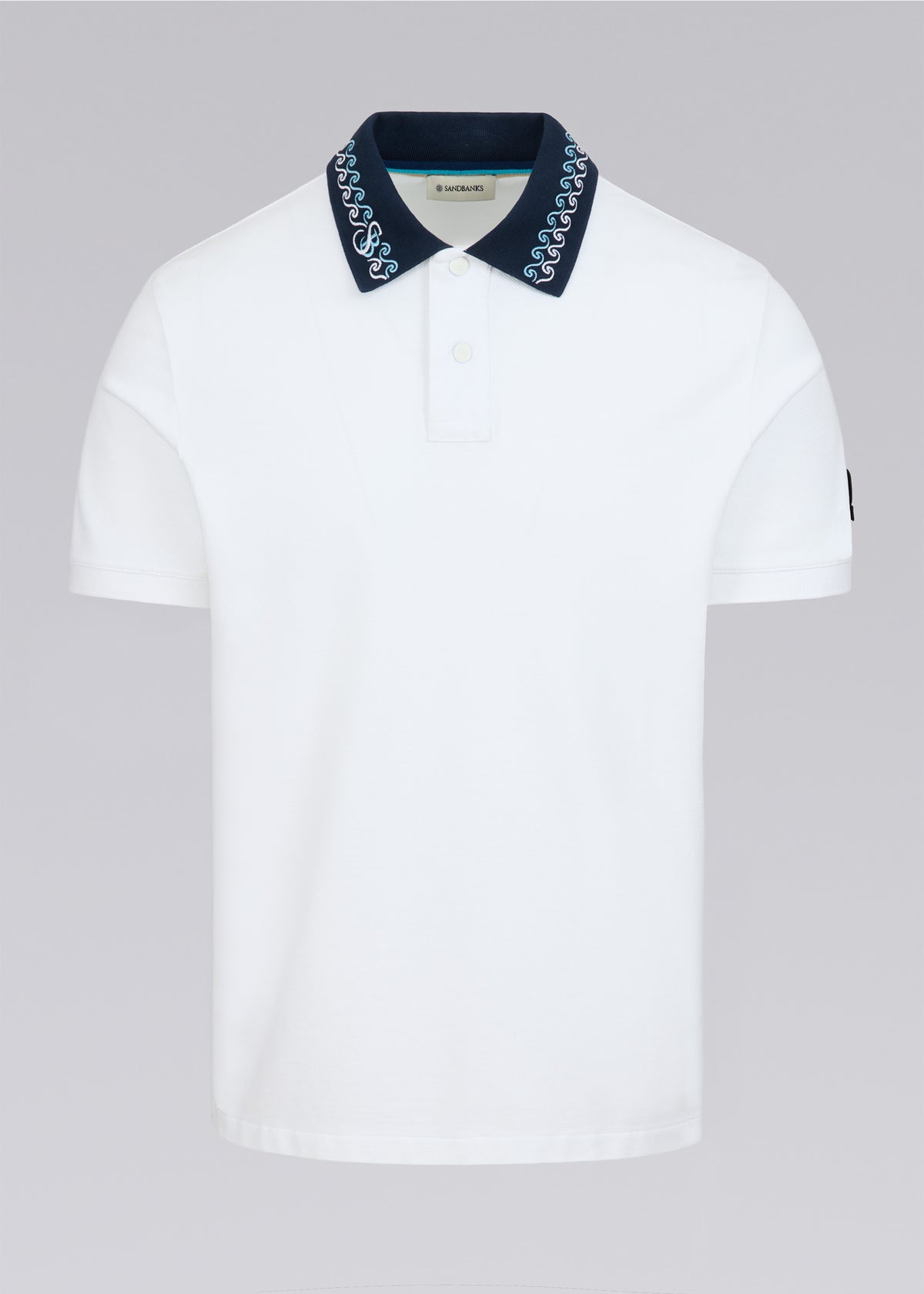 Sandbanks Embroidered Collar Polo Shirt - White