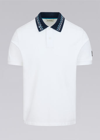 Sandbanks Embroidered Collar Polo Shirt - White