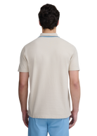 Sandbanks Stripe Tape Placket Polo - Stone
