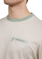 Sandbanks Ringer Zip Pocket T-Shirt - Stone