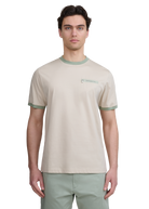 Sandbanks Ringer Zip Pocket T-Shirt - Stone