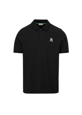 Sandbanks Jacquard Monogram Polo Shirt - Black