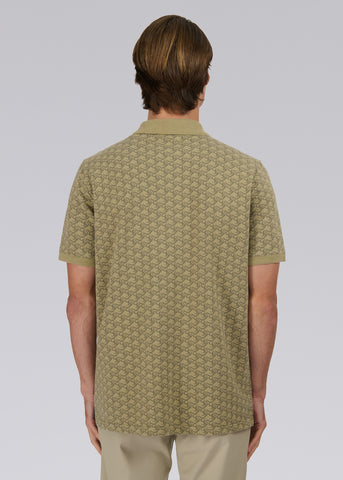 Sandbanks Jacquard Monogram Polo Shirt - Sage