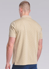 Sandbanks Jacquard Monogram Polo Shirt - Sand