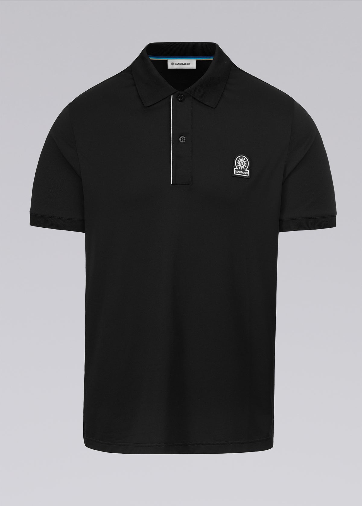 Sandbanks Contrast Placket Polo Shirt - Black