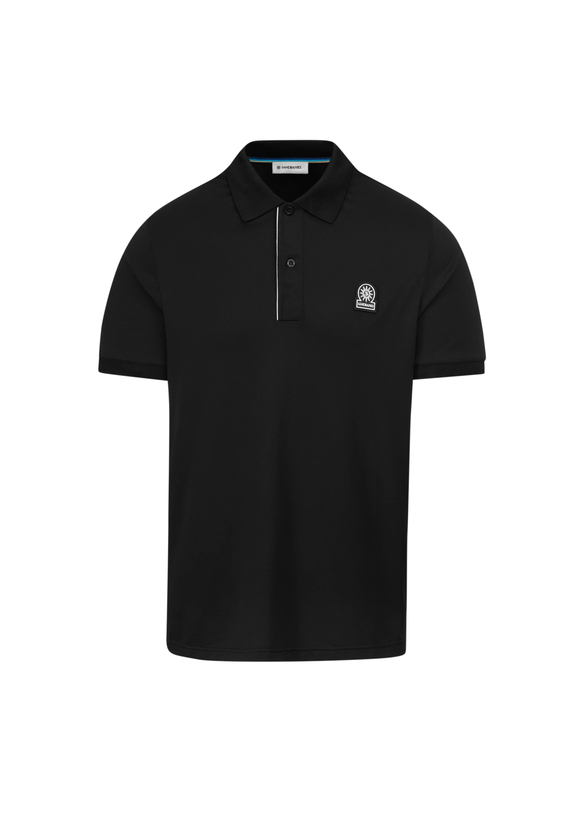 Sandbanks Contrast Placket Polo Shirt - Black
