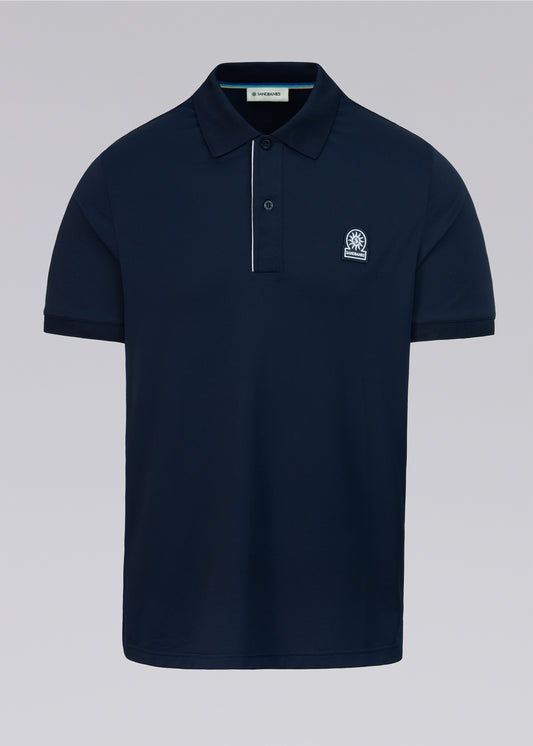 Sandbanks Contrast Placket Polo Shirt - Navy