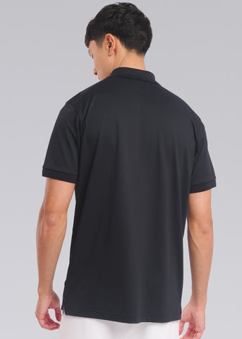 Sandbanks Contrast Placket Polo Shirt - Black