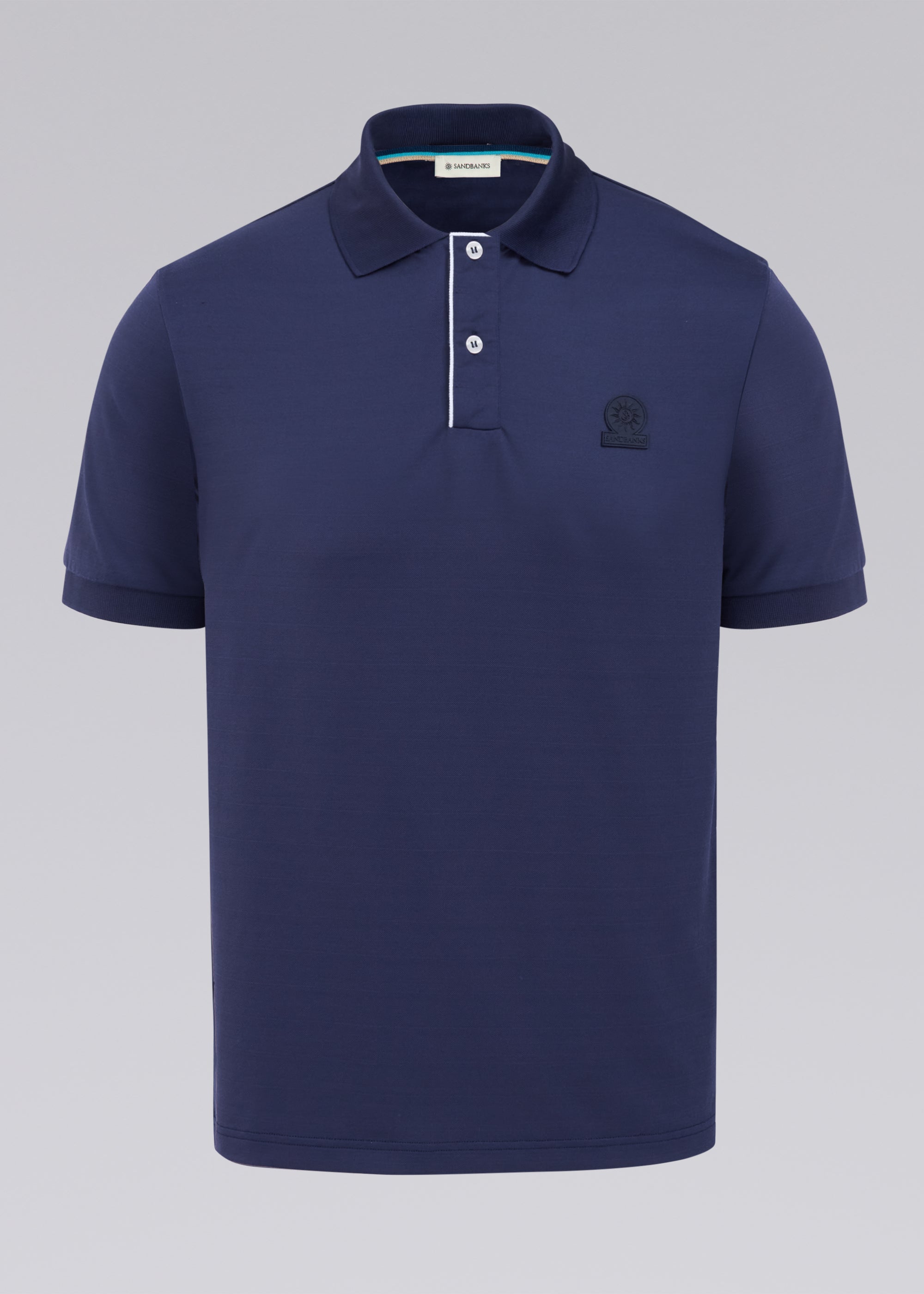 Sandbanks Contrast Placket Polo Shirt - Navy