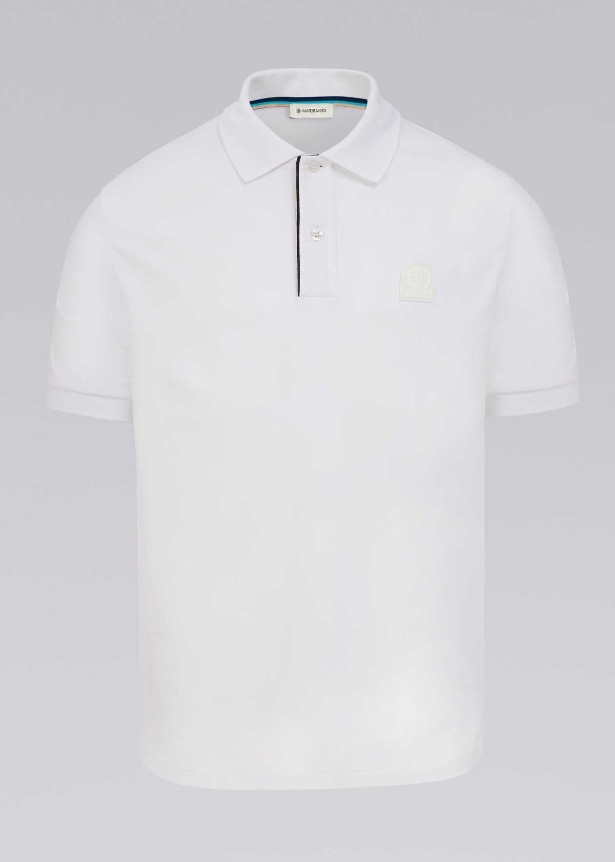 Sandbanks Contrast Placket Polo Shirt - White