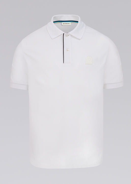 Sandbanks Contrast Placket Polo Shirt - White