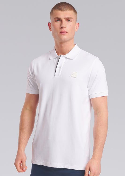 Sandbanks Contrast Placket Polo Shirt - White