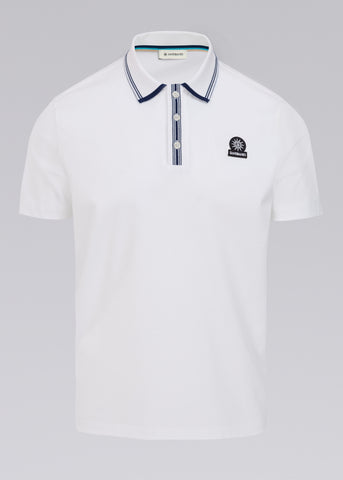 Sandbanks Contrast Stripe Polo Shirt - White