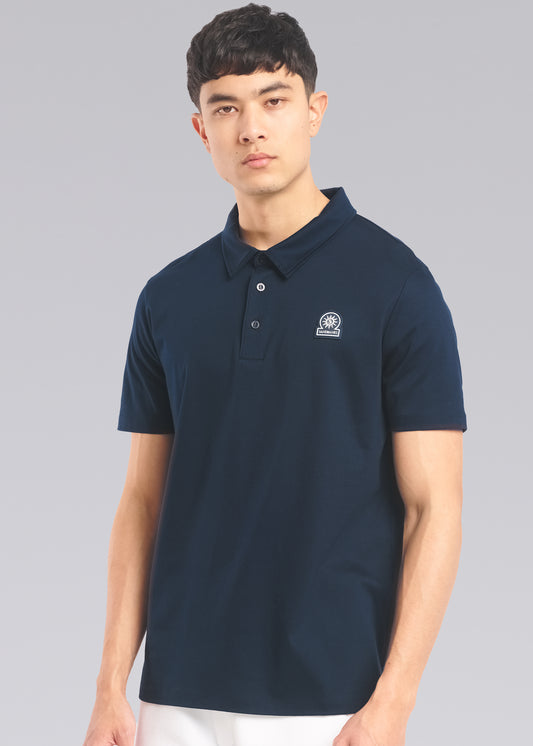 Sandbanks Self Fabric Polo Shirt - Navy