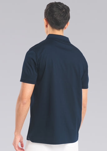 Sandbanks Self Fabric Polo Shirt - Navy