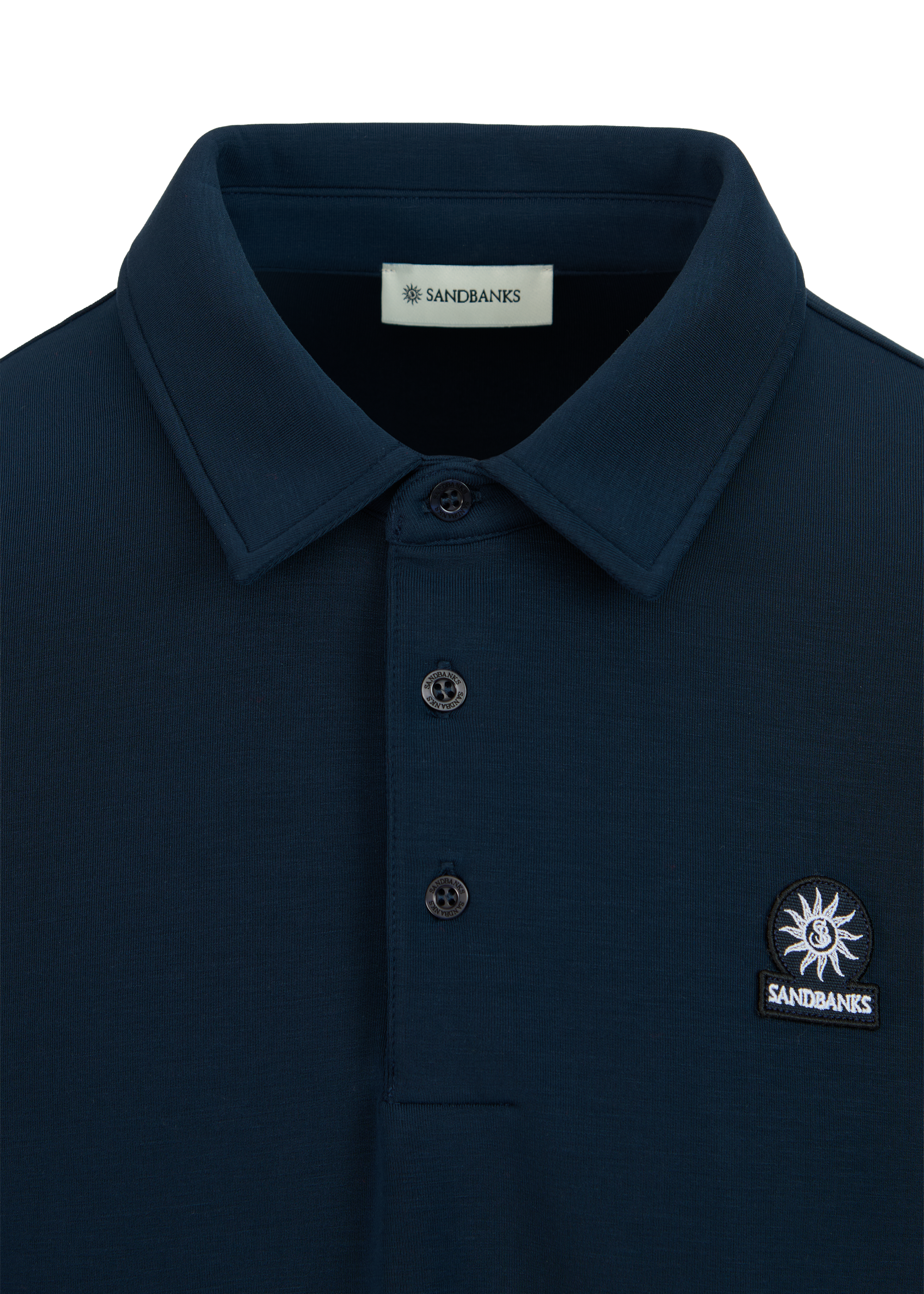 Sandbanks Modal Long Sleeve Polo - Navy
