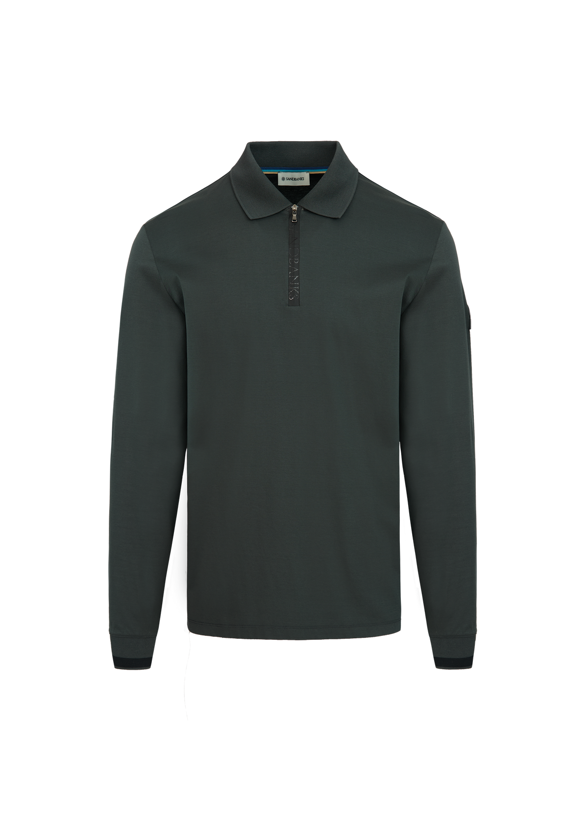 Sandbanks Silicone Zip Long Sleeve Polo Shirt - Anthracite