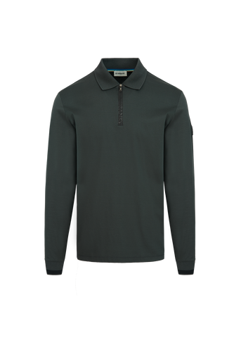 Sandbanks Silicone Zip Long Sleeve Polo Shirt - Anthracite